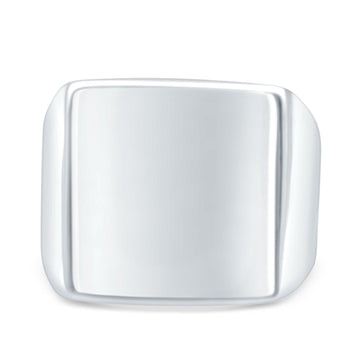 925 Sterling Silver Signet Classical Simple Plain Band High Polished Mens Ring Wholesale